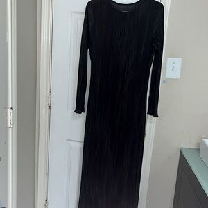 Black long sleeve see through dress